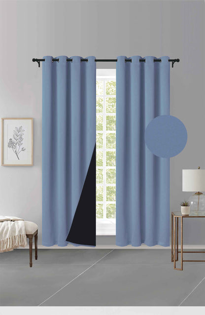 Cortina MH Azul Cepillada con Película Negra (137x230) - Caja de 12 Piezas