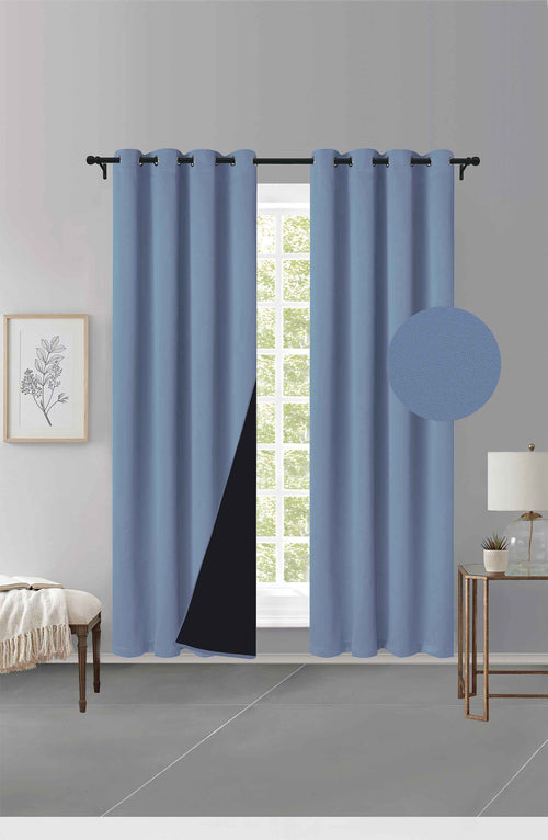 Cortina MH Azul Cepillada con Película Negra (137x230) - Caja de 12 Piezas