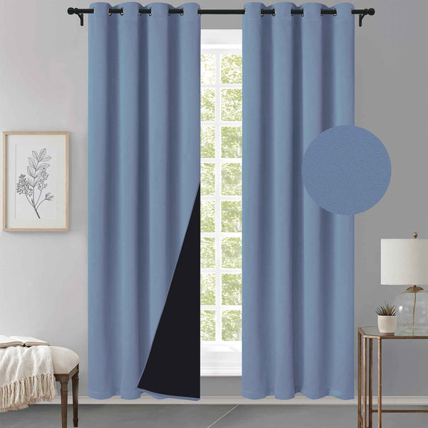 Cortina MH Azul Cepillada con Película Negra (137x230) - Caja de 12 Piezas