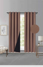 Cortina MH Café Oscuro Cepillada con Película Negra (137x230) - Caja de 12 Piezas