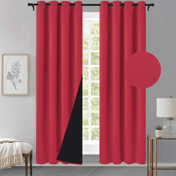 Cortina MH Rojo Cepillada con Película Negra (137x230) - Caja de 12 Piezas