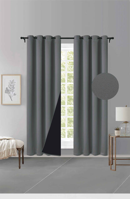 Cortina MH Gris Cepillada con Película Negra (137x230) - Caja de 12 Piezas