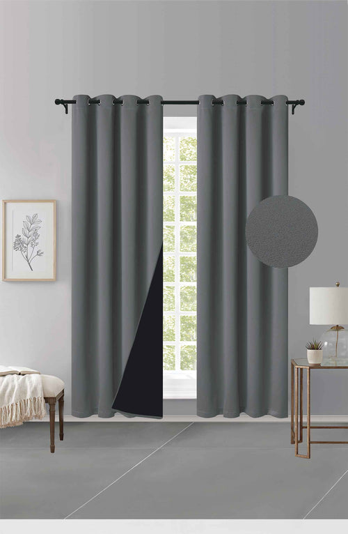 Cortina MH Gris Cepillada con Película Negra (137x230) - Caja de 12 Piezas