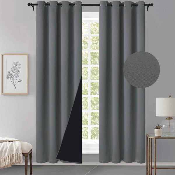 Cortina MH Gris Cepillada con Película Negra (137x230) - Caja de 12 Piezas
