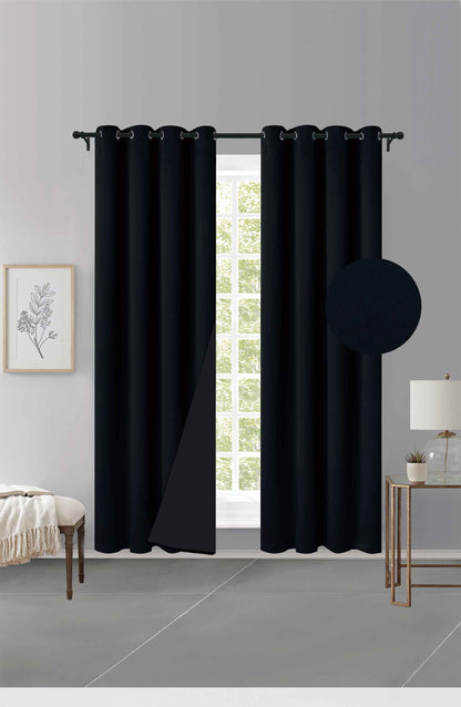 Cortina MH Negro Cepillada con Película Negra (137x230) - Caja de 12 Piezas