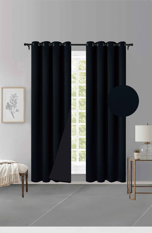 Cortina MH Negro Cepillada con Película Negra (137x230) - Caja de 12 Piezas