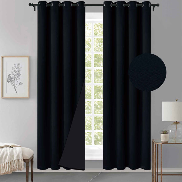 Cortina MH Negro Cepillada con Película Negra (137x230) - Caja de 12 Piezas