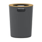 Bote de Basura Nórdico Gris con Tapa de Bambú PF-7233 – Caja de 6 Piezas