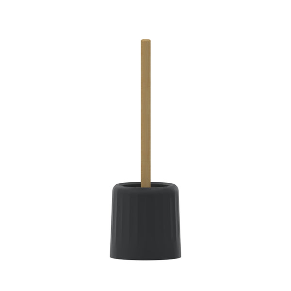 Escobilla para Inodoro Nórdica Negro Azabache con Mango de Bambú PF-7237 – Caja de 12 Piezas