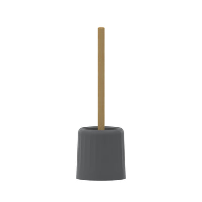 Escobilla para Inodoro Nórdica Gris con Mango de Bambú PF-7238 – Caja de 12 Piezas