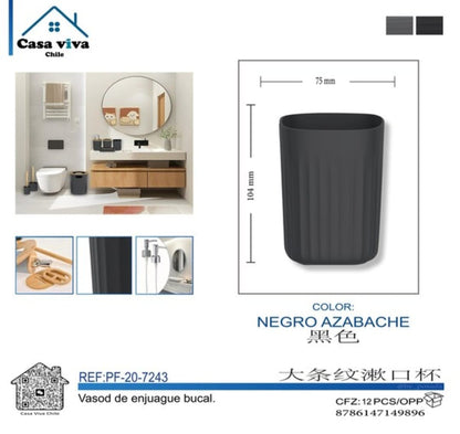Vaso de Enjuague Bucal Nórdico Gris PF-7244 – Caja de 12 Piezas