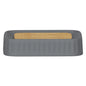 Jabonera Nórdica Grande Gris con Base de Bambú PF-7246 – Caja de 12 Piezas