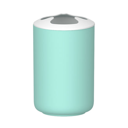 Vaso Portacepillos Minimalista Verde Claro con Tapa Blanca PF-7256 – Caja de 12 Piezas