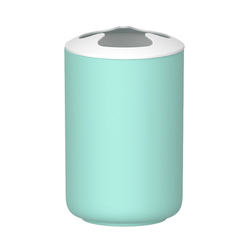 Vaso Portacepillos Minimalista Verde Claro con Tapa Blanca PF-7256 – Caja de 12 Piezas