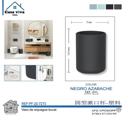 Vaso de Enjuague Bucal Minimalista Gris PF-7274 – Caja de 12 Piezas