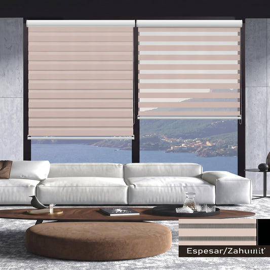 Cortina Tipo Persiana Doble Laminada Colores (120x200 cm) – Caja de 6 Piezas