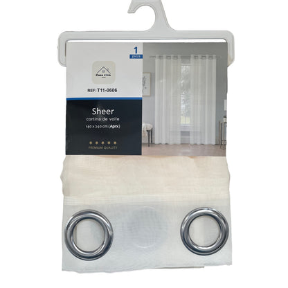 Cortina Velo Transparente Blanco (137x230) - Caja Cerrada 12 Piezas