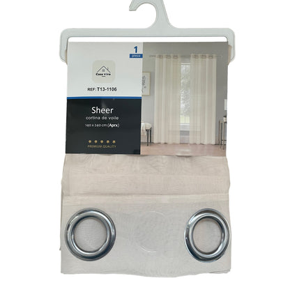 Cortina Velo Transparente Hueso (137x230) - Caja Cerrada 12 Piezas