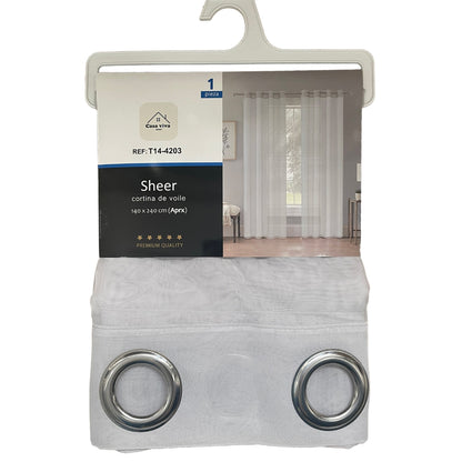 Cortina Velo Transparente Azul Gris (137x230) - Caja Cerrada 12 Piezas