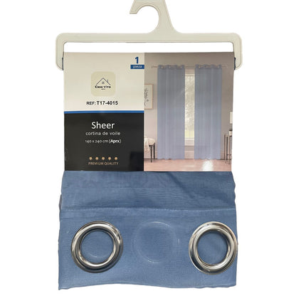 Cortina Velo Transparente Azul (137x230) - Caja Cerrada 12 Piezas