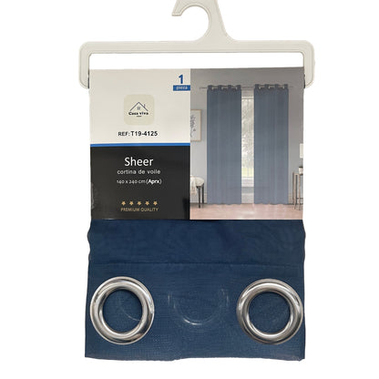 Cortina Velo Transparente Azul Oscuro (137x230) - Caja Cerrada 12 Piezas