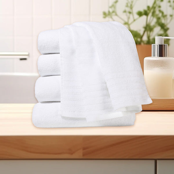 Toallas de Ducha 100% Algodón Blanco TA-01 (30x50 cm) – Caja de 24 Piezas