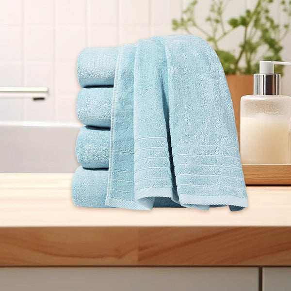 Toallas de Ducha 100% Algodón Azul Claro TA-05 (30x50 cm) – Caja de 24 Piezas