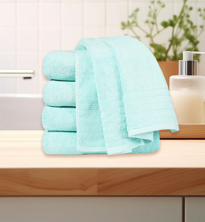 Toallas de Ducha 100% Algodón Verde Claro TA-06 (30x50 cm) – Caja de 24 Piezas