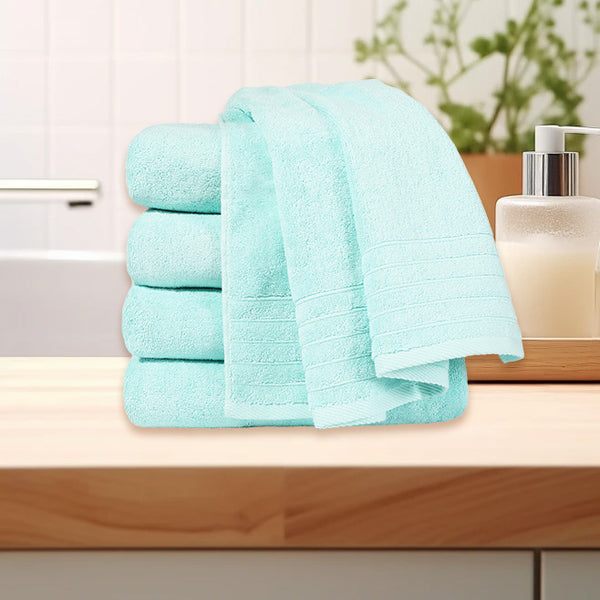 Toallas de Ducha 100% Algodón Verde Claro TA-06 (30x50 cm) – Caja de 24 Piezas