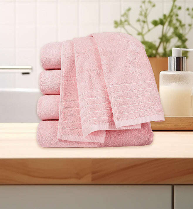 Toallas de Ducha 100% Algodón Rosa TA-12 (35x75 cm) – Caja de 12 Piezas