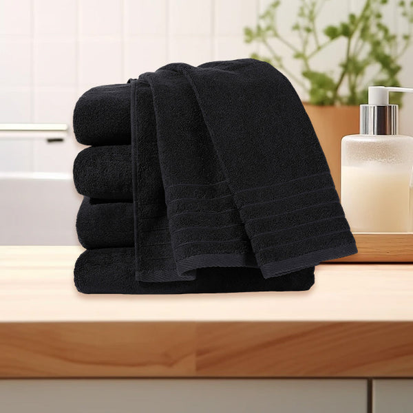 Toallas de Ducha 100% Algodón Negro TA-15 (35x75 cm) – Caja de 12 Piezas