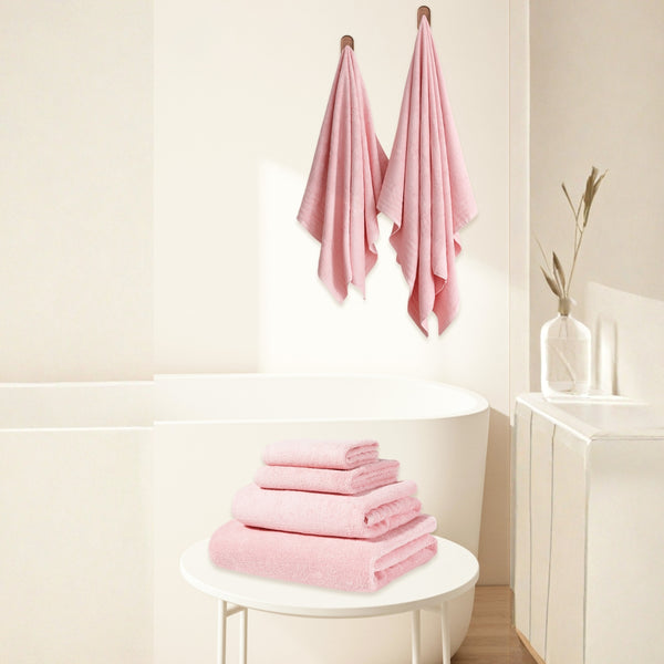 Toallas de Ducha 100% Algodón Rosa TA-20 (70x130 cm) – Caja de 6 Piezas