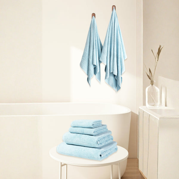 Toallas de Ducha 100% Algodón Azul Claro TA-29 (90x150 cm) – Caja de 6 Piezas