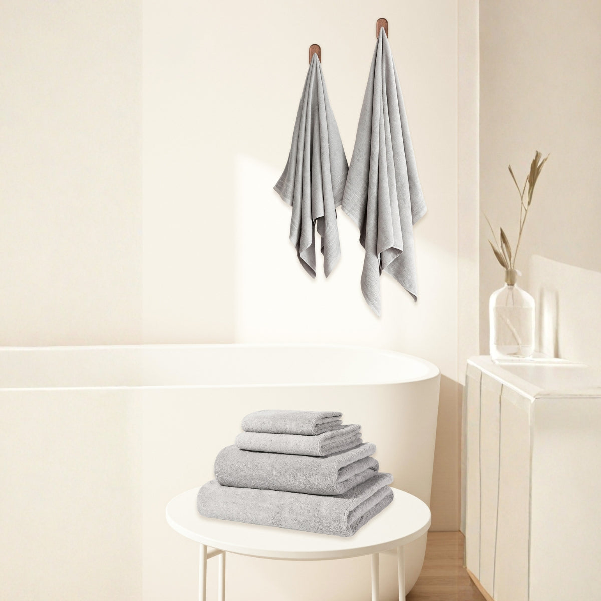Toallas de Ducha 100% Algodón Azul Gris TA-32 (90x150 cm) – Caja de 6 Piezas