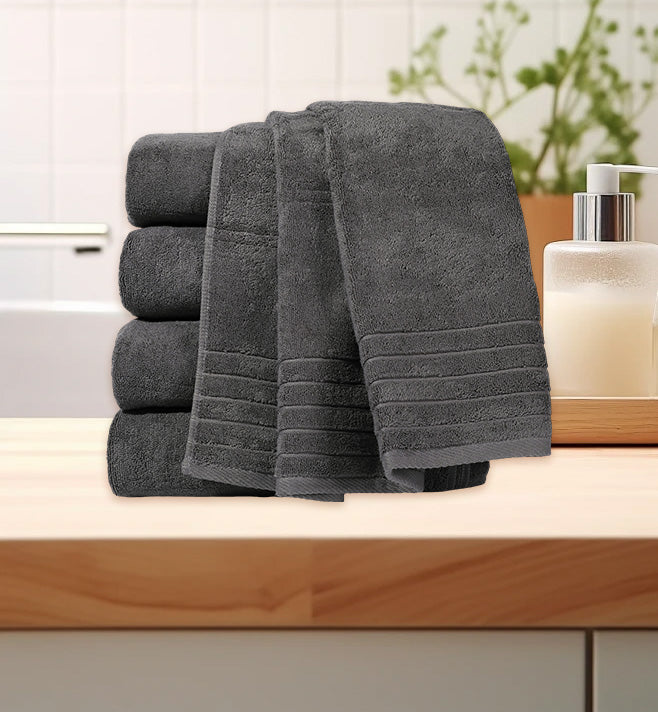 Toallas de Ducha 100% Algodón Gris TA-35 (35x75 cm) – Caja de 12 Piezas