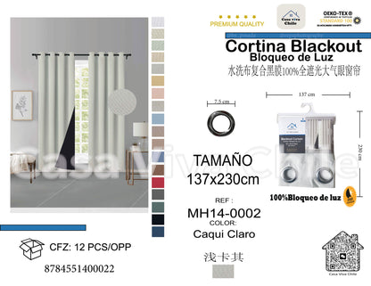 Cortina MH Caqui Claro Cepillada con Película Negra (137x230) - Caja de 12 Piezas