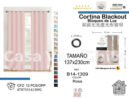 Cortina Blackout Rosa (137x230) - Caja de 12 Piezas