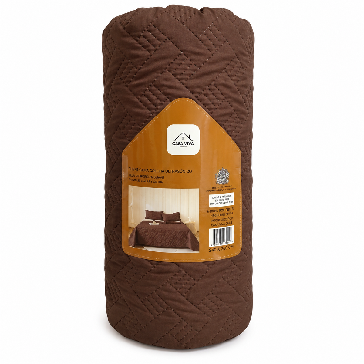 Colcha Acolchada Decorativo Cafè Osuro  de Tamaño Twin ECT19-1216  180X240CM + Funda  50X70CM - Caja de 6 piezas.