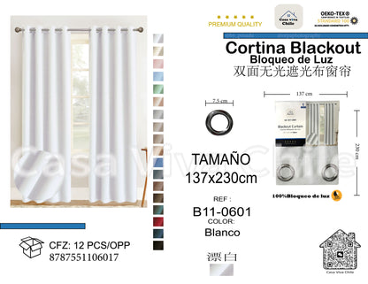 Cortina Blackout Blanco (137x230) - Caja de 12 Piezas