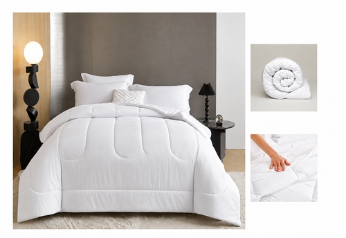 Edredòn Twin Blanco EDT11-0601  180 x 240 cm 100% Polièster  - Caja de 6 piezas