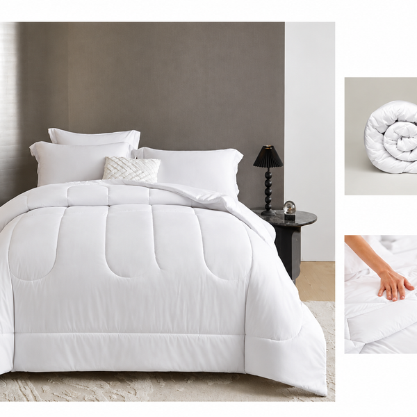 Edredòn Twin Blanco EDT11-0601  180 x 240 cm 100% Polièster  - Caja de 6 piezas